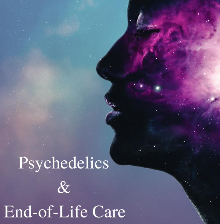 A face and the text psychedelics and end of life care